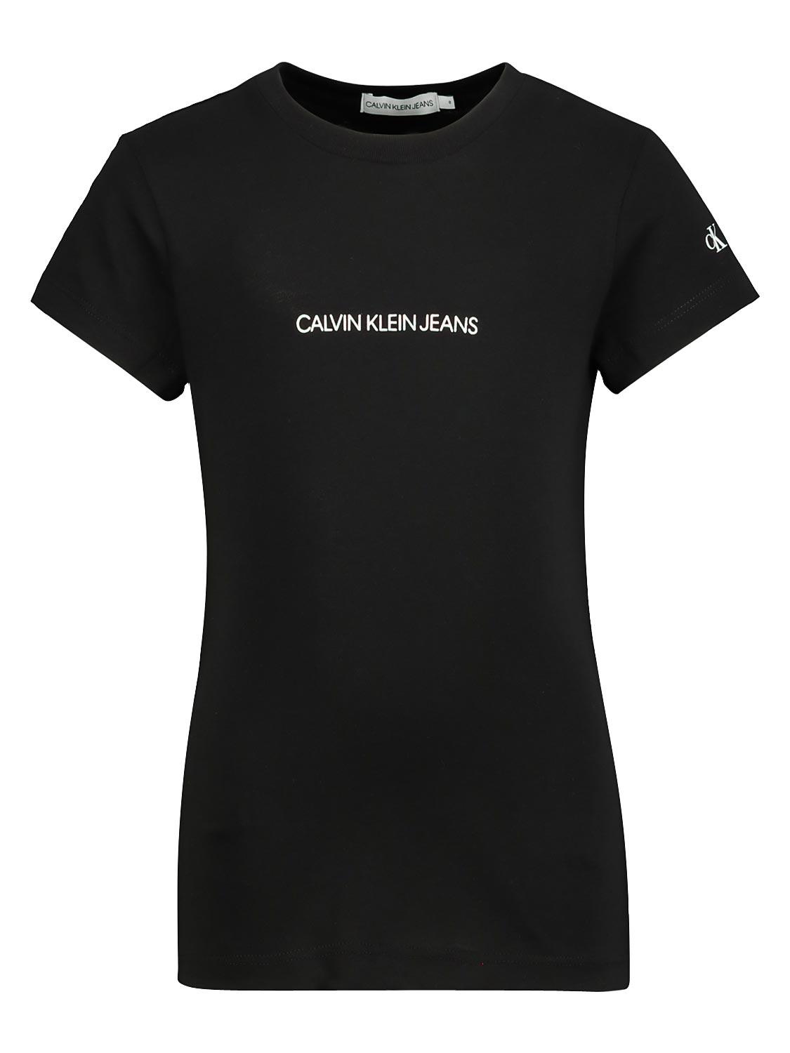 CALVIN KLEIN tshirt METALLIC CHEST LOGO SLIM for girls