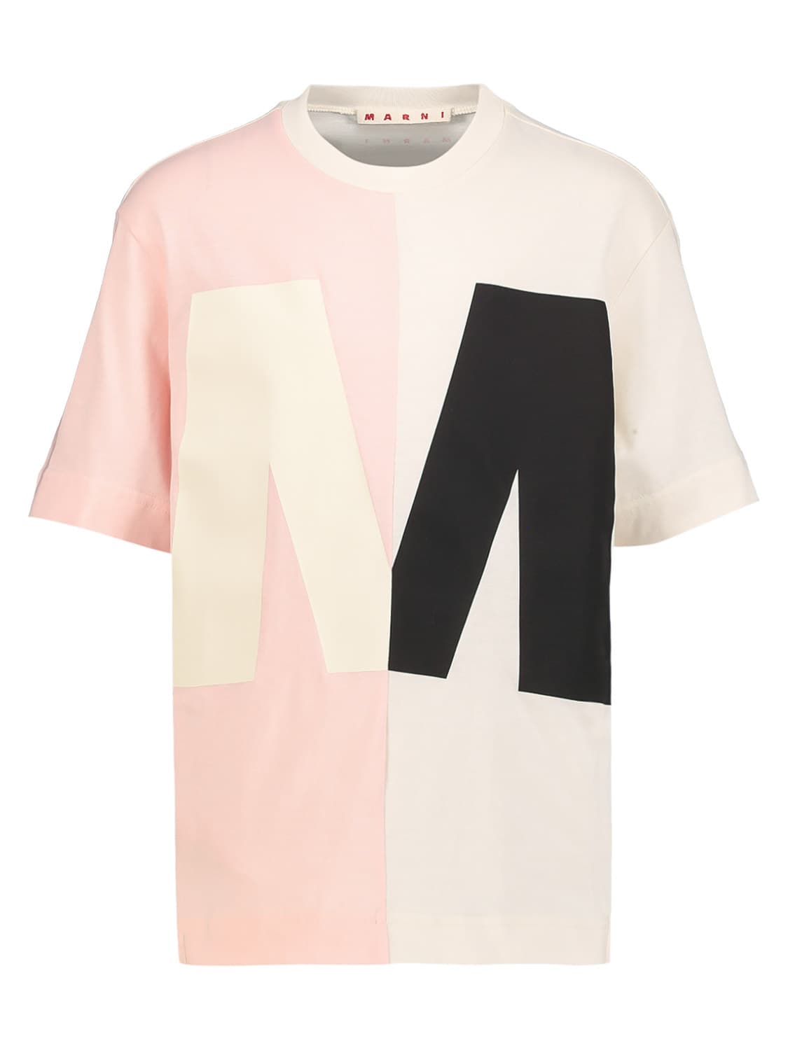 Marni Teen Colour-block Cotton T-shirt In Rose