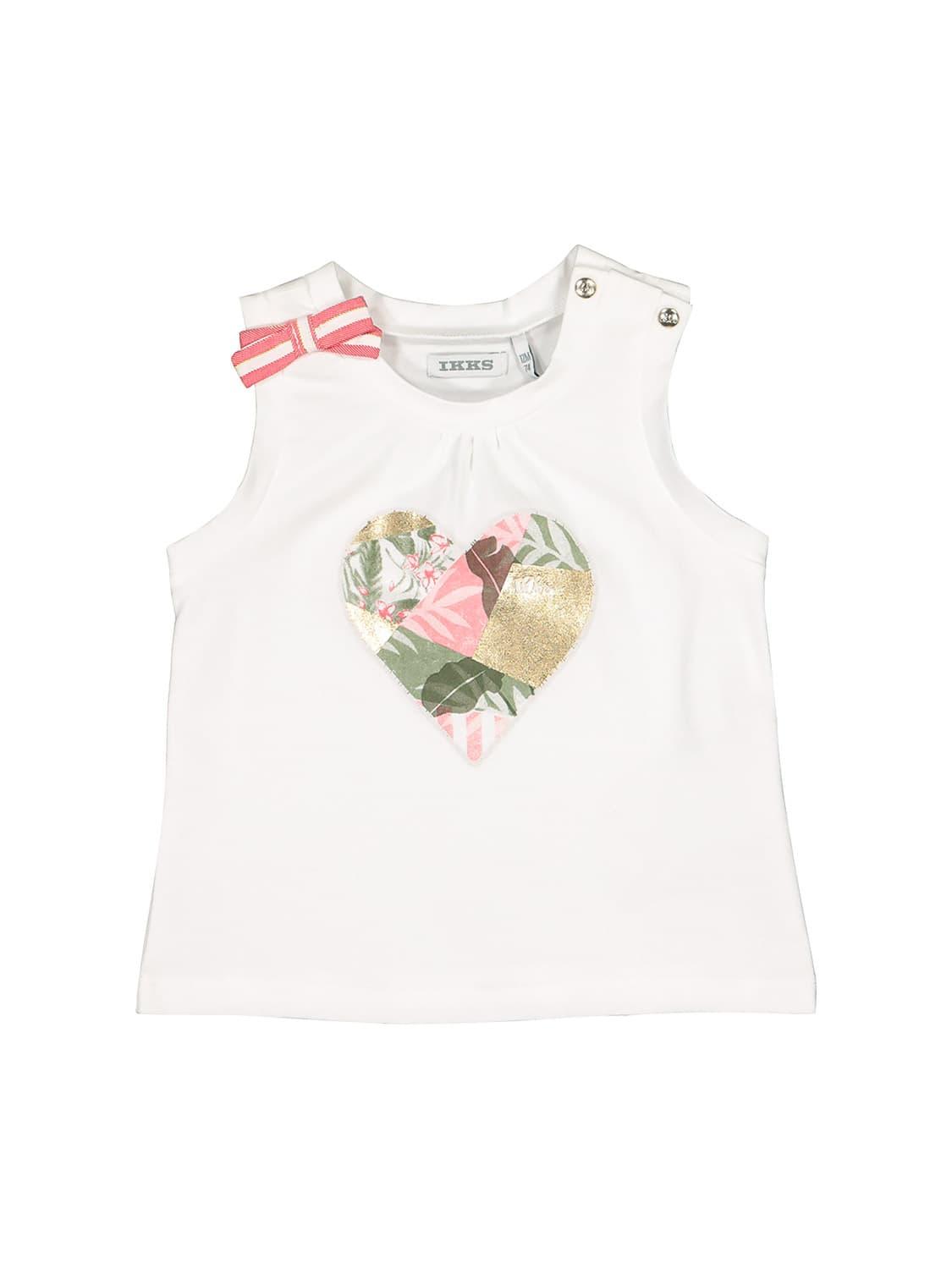 Haut IKKS Fille 12 Ans - Top Volant Soie - Blanc Et Rose - Occasion Très Bon état