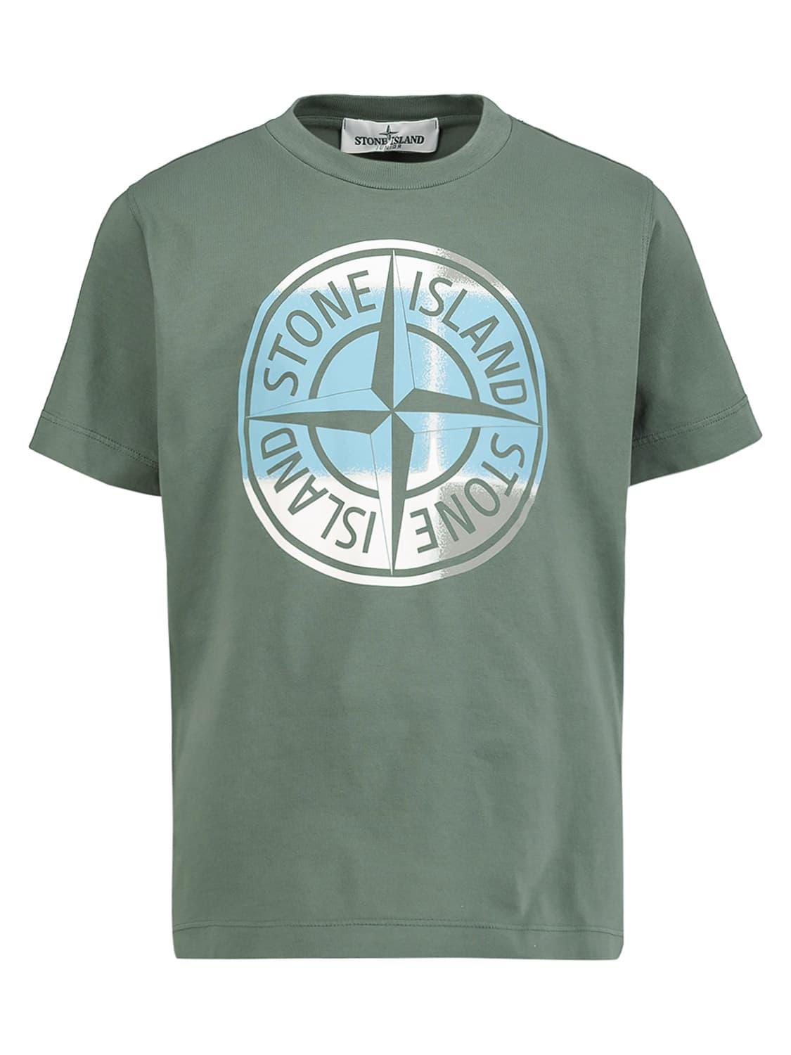 STONE ISLAND JUNIOR tshirt in Groen voor jongens