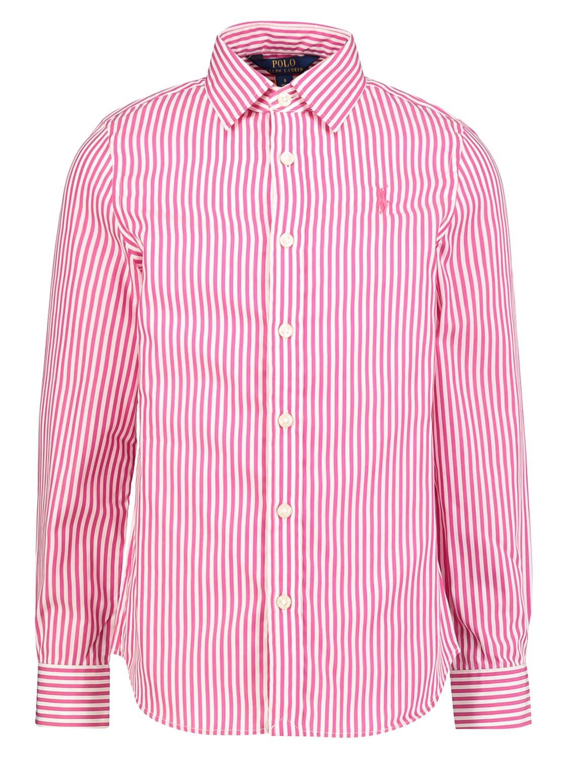 pink and white ralph lauren shirt