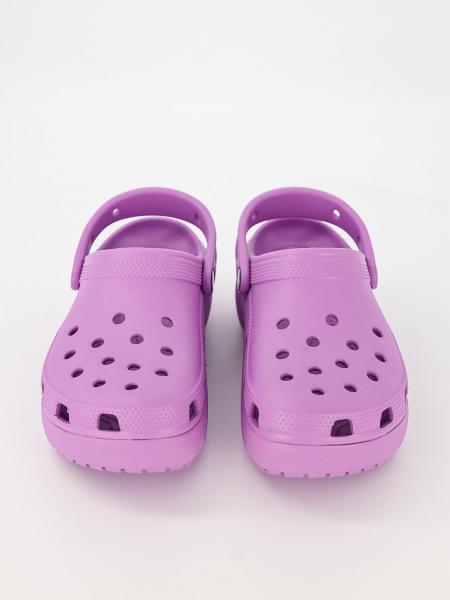 purple platform crocs