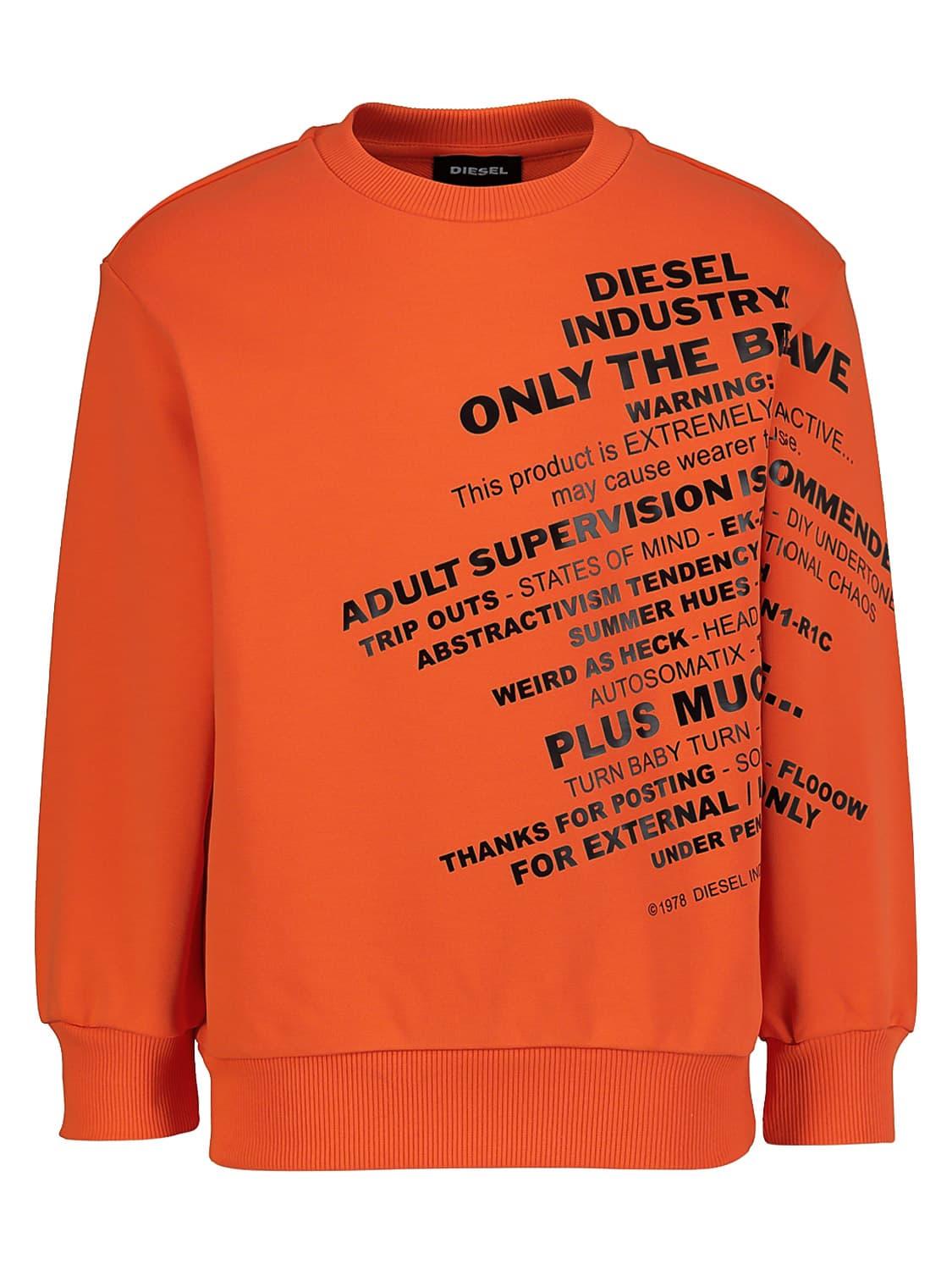 diesel sweatshirt orange
