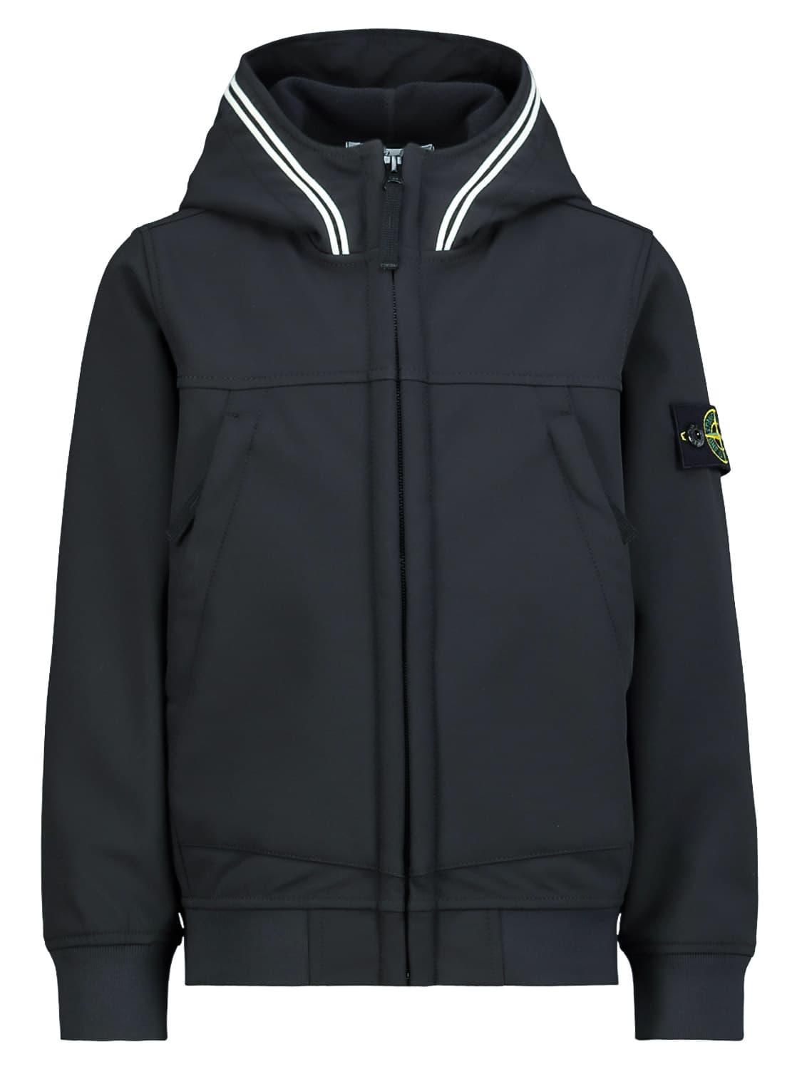 STONE ISLAND JUNIOR jas in zwart voor jongens | NICKIS.com