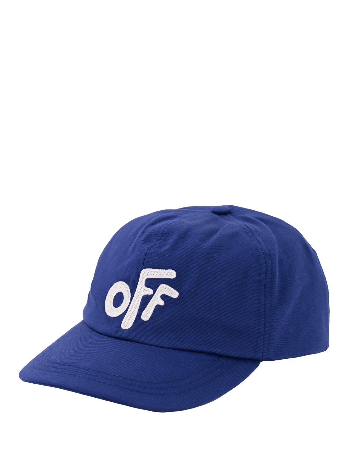 Off-white Logo Embroidered Cotton Baseball Cap In Blue