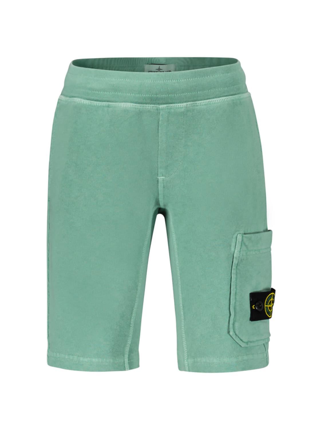STONE ISLAND JUNIOR Korte broeken in groen voor jongens | NICKIS.com