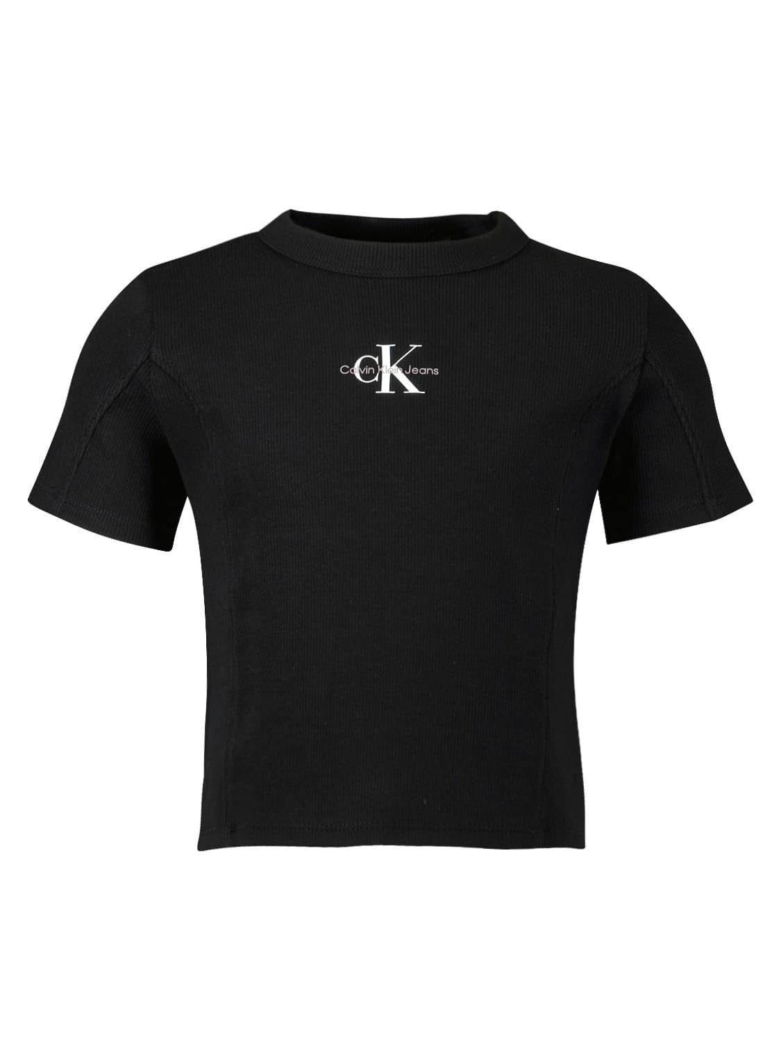 CALVIN KLEIN tshirt MONOGRAM Black for girls