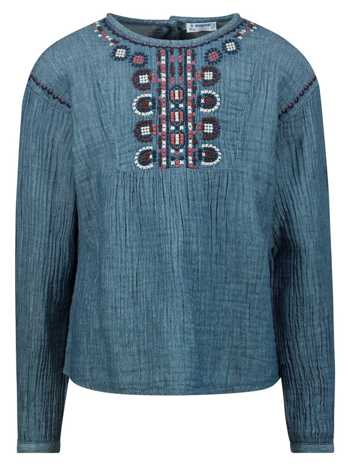 Mayoral bluse blau f r m dchen nickis