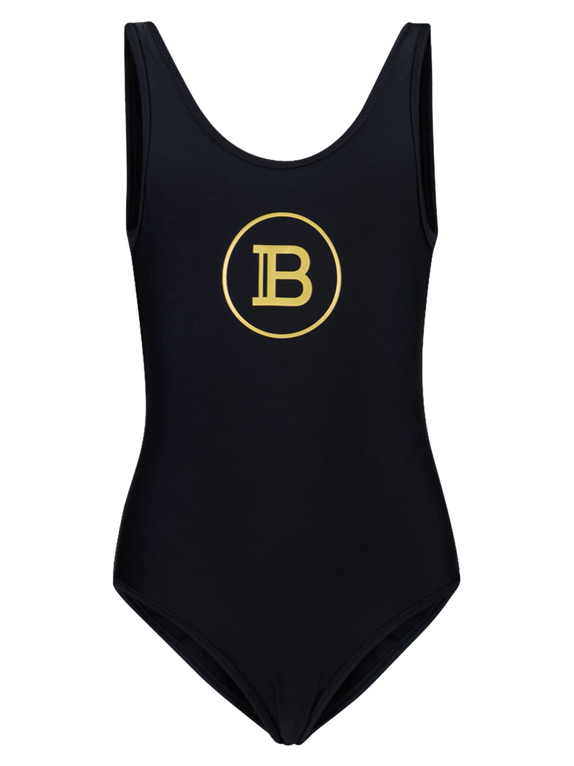 Balmain Girls Logo Swimsuit in White