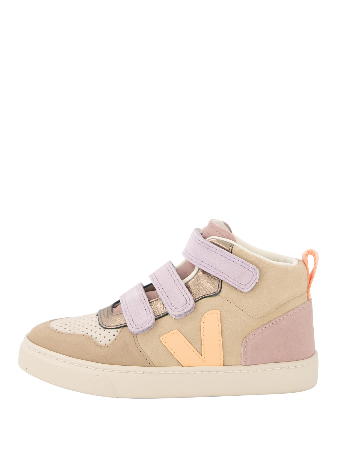 Veja Kids' V10 Mid Leather Sneakers In Beige ModeSens
