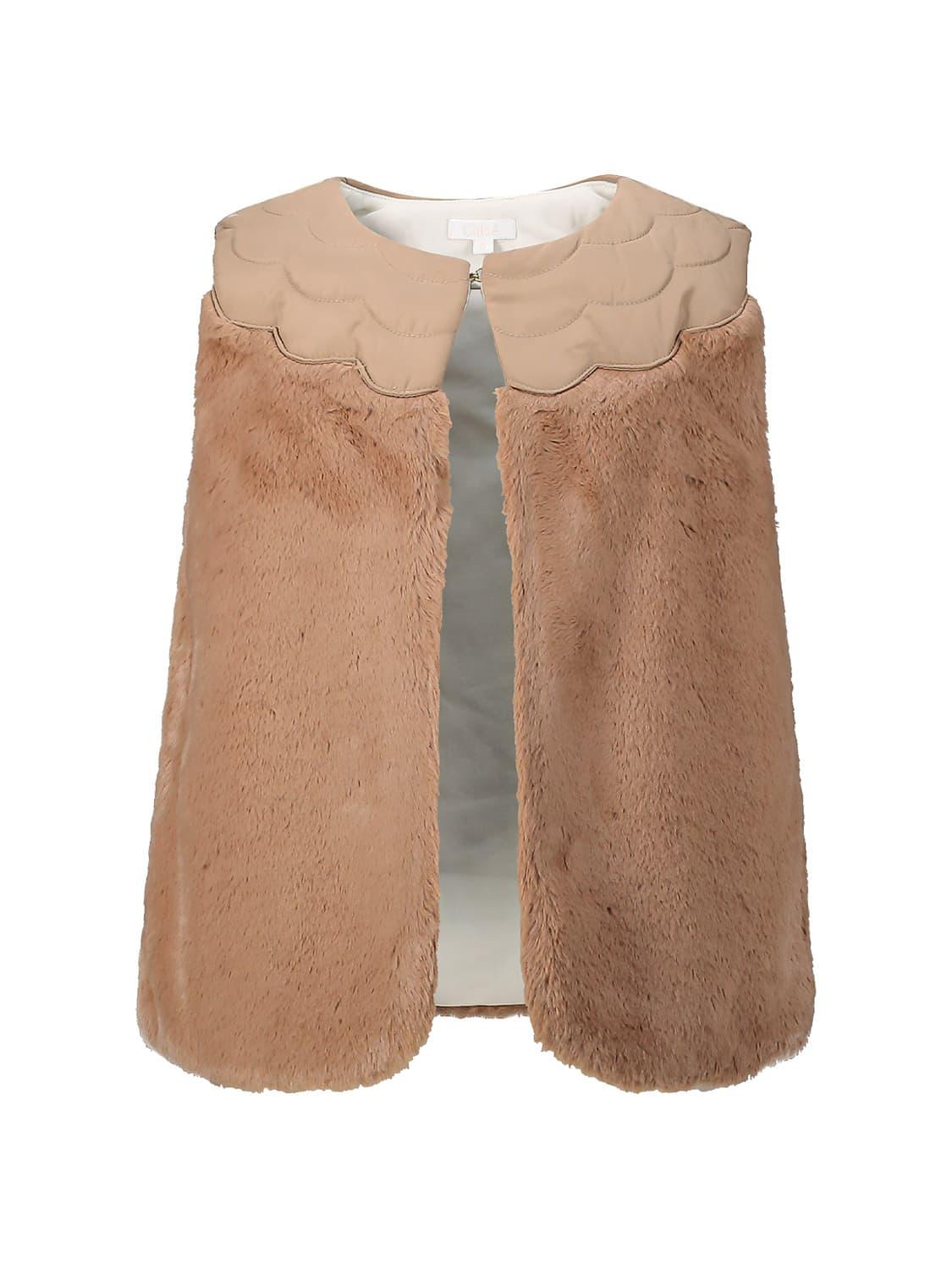 CHLOÉ vest Brown for girls