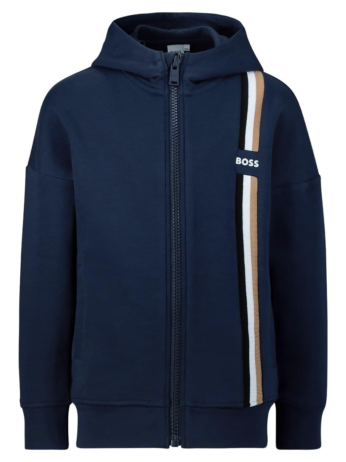 BOSS Sweat Jacket Navy for boys | NICKIS.com