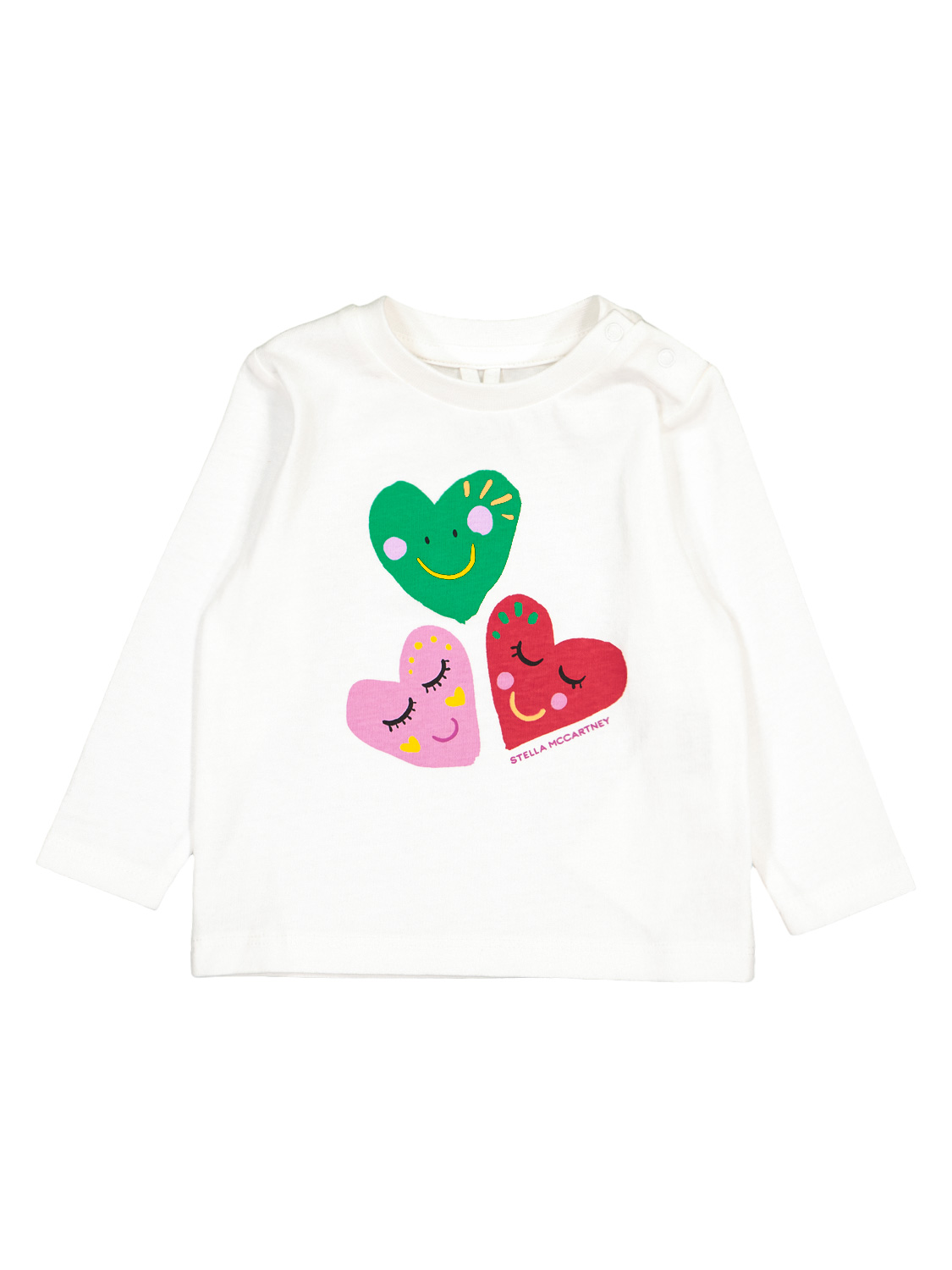 Stella Mccartney T-shirt ml Hearts In Offwhite